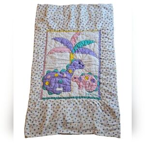 Vintage 1992 Dolly Inc Noel Joanna Baby Dino Baby Blanket Rare